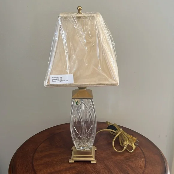 Waterford Crystal Finn Versailles Brass Table Lamp Authentic Waterford Shade - Picture 1 of 16